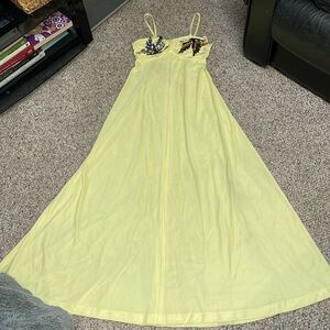 Vintage 70s sequin bird maxi dress